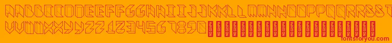 フォントVitreousMedium – オレンジの背景に赤い文字