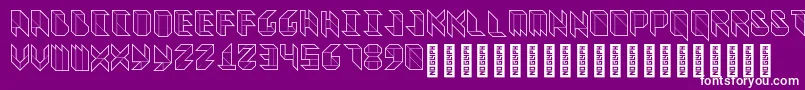 VitreousMedium-Schriftart – Weiße Schriften auf violettem Hintergrund