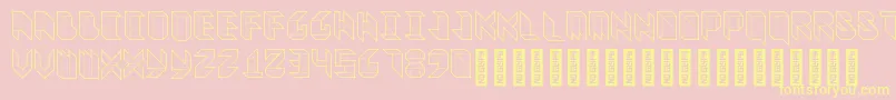 VitreousMedium-fontti – keltaiset fontit vaaleanpunaisella taustalla