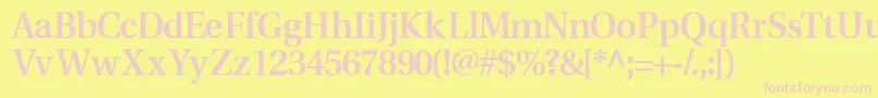 VeracitysskSemibold-fontti – vaaleanpunaiset fontit keltaisella taustalla