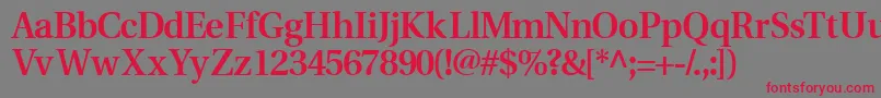 フォントVeracitysskSemibold – 赤い文字の灰色の背景