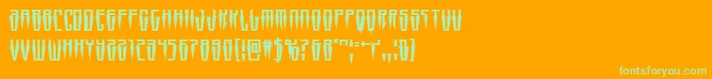 Fonte Swordtooth – fontes verdes em um fundo laranja