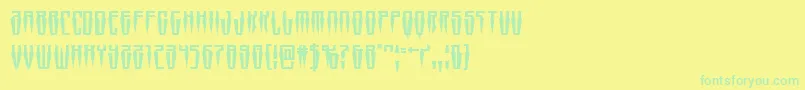 Fonte Swordtooth – fontes verdes em um fundo amarelo