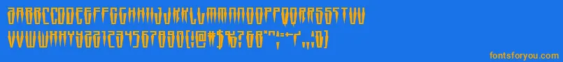 Swordtooth Font – Orange Fonts on Blue Background