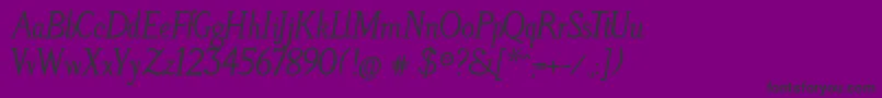 LitosScriptBoldItalic Font – Black Fonts on Purple Background