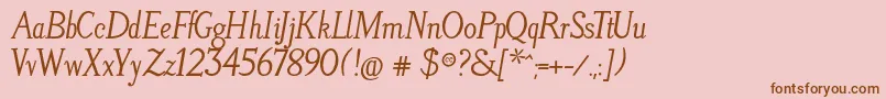 LitosScriptBoldItalic Font – Brown Fonts on Pink Background