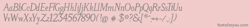 LitosScriptBoldItalic Font – Gray Fonts on Pink Background