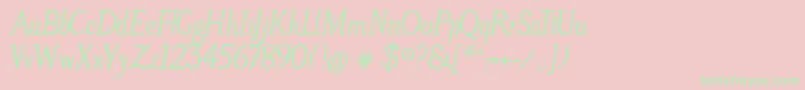 LitosScriptBoldItalic Font – Green Fonts on Pink Background