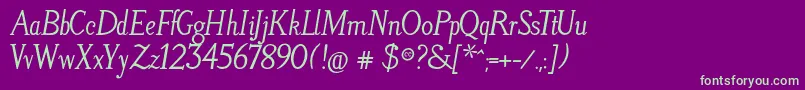 LitosScriptBoldItalic Font – Green Fonts on Purple Background