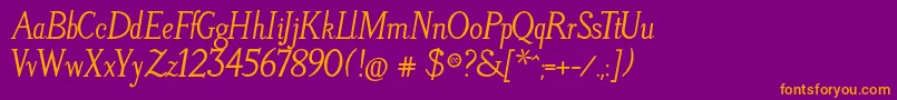 LitosScriptBoldItalic Font – Orange Fonts on Purple Background