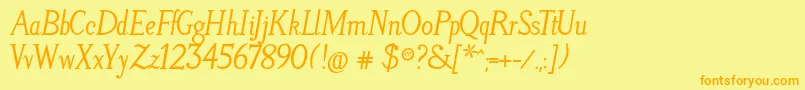 LitosScriptBoldItalic Font – Orange Fonts on Yellow Background