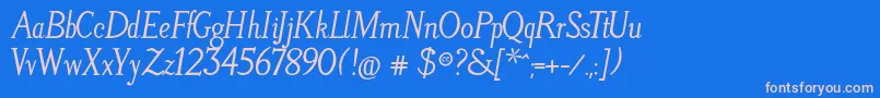 LitosScriptBoldItalic Font – Pink Fonts on Blue Background