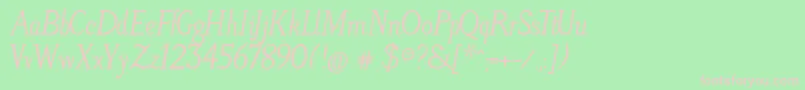 LitosScriptBoldItalic Font – Pink Fonts on Green Background