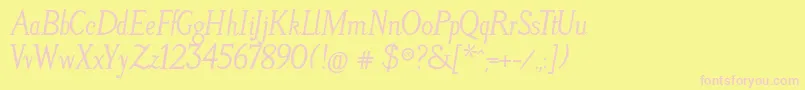 LitosScriptBoldItalic Font – Pink Fonts on Yellow Background