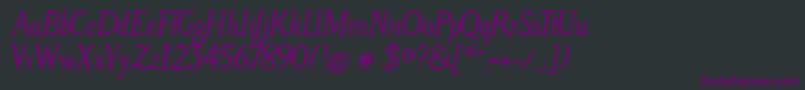 LitosScriptBoldItalic Font – Purple Fonts on Black Background