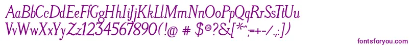 LitosScriptBoldItalic Font – Purple Fonts on White Background