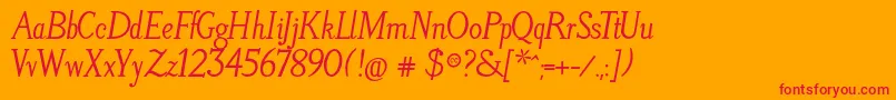 Шрифт LitosScriptBoldItalic – красные шрифты на оранжевом фоне