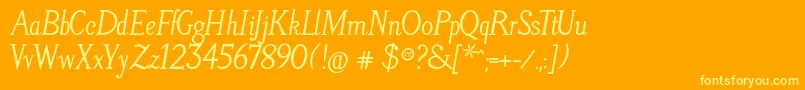 LitosScriptBoldItalic Font – Yellow Fonts on Orange Background