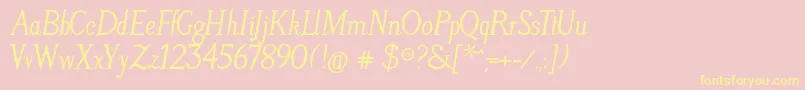 LitosScriptBoldItalic Font – Yellow Fonts on Pink Background