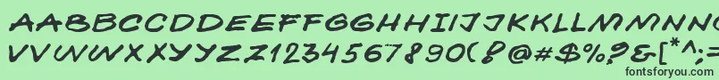 フォントKokan – 緑の背景に黒い文字