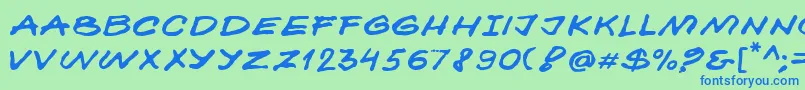 フォントKokan – 青い文字は緑の背景です。