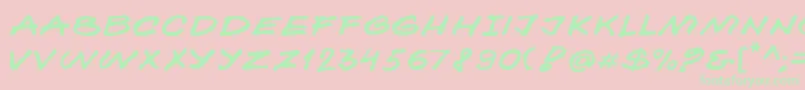 Kokan Font – Green Fonts on Pink Background