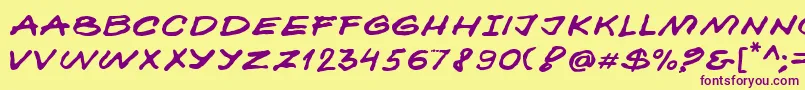 Kokan Font – Purple Fonts on Yellow Background