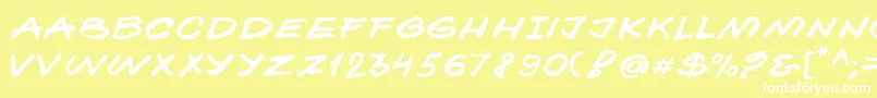 Kokan Font – White Fonts on Yellow Background