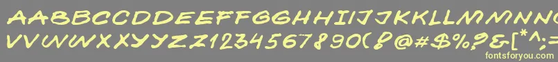Kokan-Schriftart – Gelbe Schriften auf grauem Hintergrund