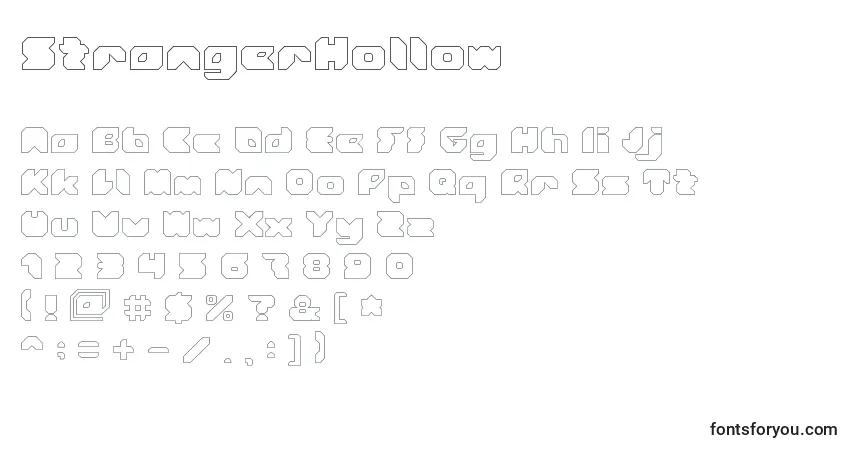 Schriftart StrangerHollow – Alphabet, Zahlen, spezielle Symbole