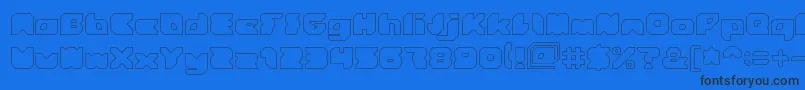 StrangerHollow Font – Black Fonts on Blue Background