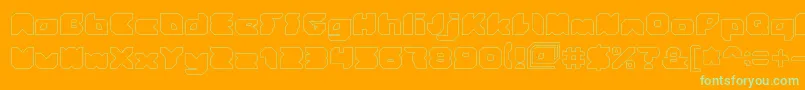 StrangerHollow Font – Green Fonts on Orange Background