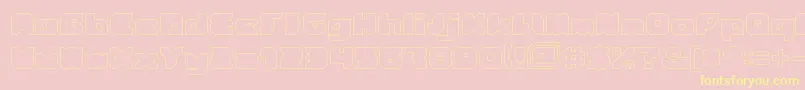 StrangerHollow-Schriftart – Gelbe Schriften auf rosa Hintergrund