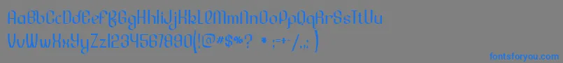 フォントLesserco – 灰色の背景に青い文字