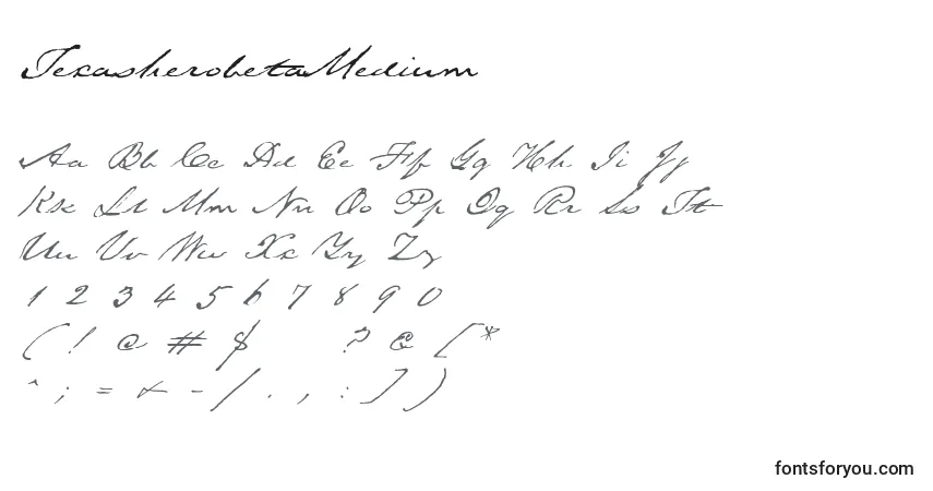 Schriftart TexasherobetaMedium – Alphabet, Zahlen, spezielle Symbole