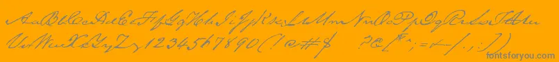 TexasherobetaMedium-Schriftart – Graue Schriften auf orangefarbenem Hintergrund