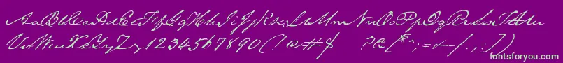 TexasherobetaMedium Font – Green Fonts on Purple Background