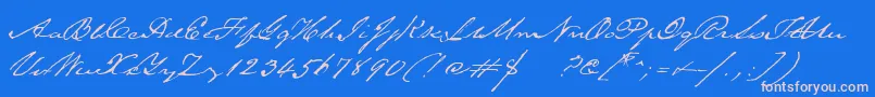 TexasherobetaMedium-Schriftart – Rosa Schriften auf blauem Hintergrund