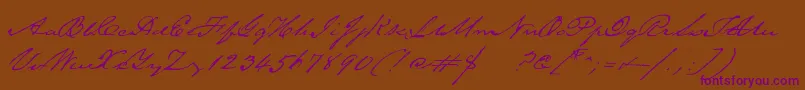 TexasherobetaMedium-Schriftart – Violette Schriften auf braunem Hintergrund