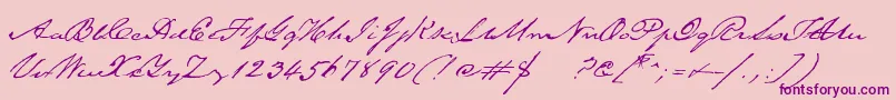 TexasherobetaMedium-Schriftart – Violette Schriften auf rosa Hintergrund