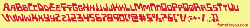 Xpedleft Font – Red Fonts on Yellow Background