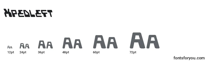 Xpedleft Font Sizes