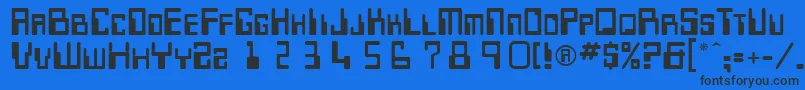 Czcionka Keypunch – czarne czcionki na niebieskim tle