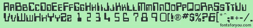Fonte Keypunch – fontes pretas em um fundo verde