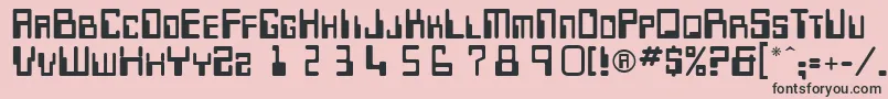フォントKeypunch – ピンクの背景に黒い文字