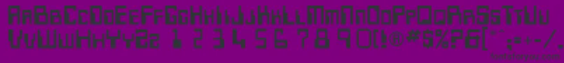 フォントKeypunch – 紫の背景に黒い文字