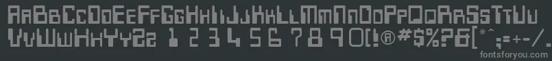 Keypunch-fontti – harmaat kirjasimet mustalla taustalla