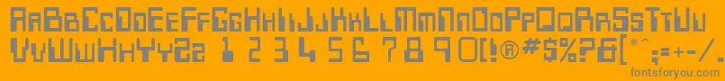 フォントKeypunch – オレンジの背景に灰色の文字