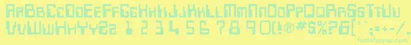 フォントKeypunch – 黄色い背景に緑の文字