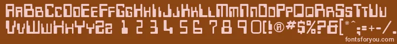 Keypunch Font – Pink Fonts on Brown Background
